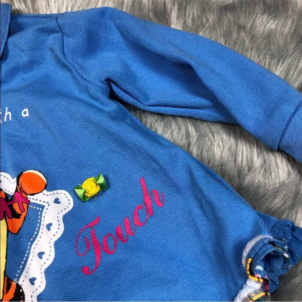 Vintage Disney Tigger Winnie The Pooh Blue Baby Girls Outfit Set